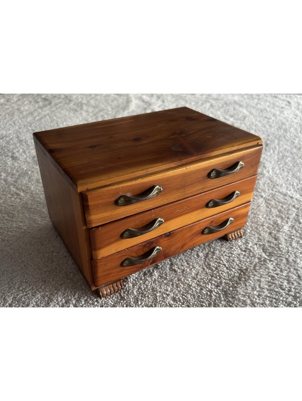 Vintage Clawfoot Jewelry Trinket Box Apothecary Drawers